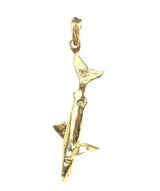 925 Sterling Silver Upright Shark Pendant - Ocean Adventure Charm