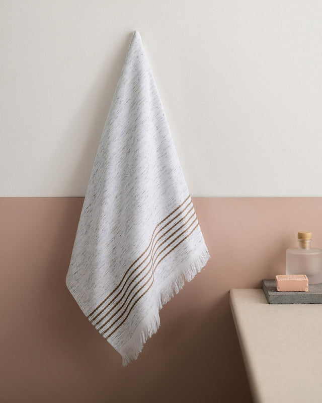 Cotton Blend Face Towel - Soft & Absorbent White/Beige