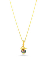 Collar colgante de mariposa de plata de ley con topacio místico deslumbrante