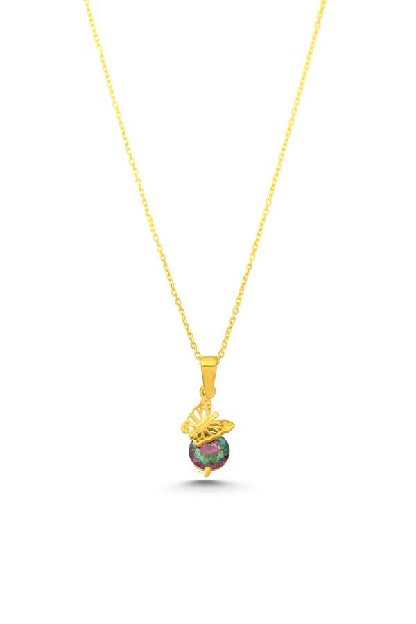 Collar colgante de mariposa de plata de ley con topacio místico deslumbrante