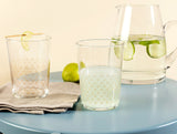 Glass Beverage Glass Set - Golden Rain Pierretta Design