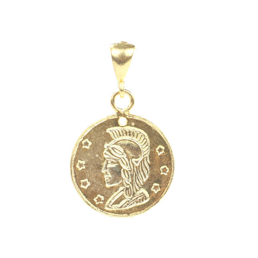 925 Sterling Silver Ancient Roman Soldier Medallion Pendant