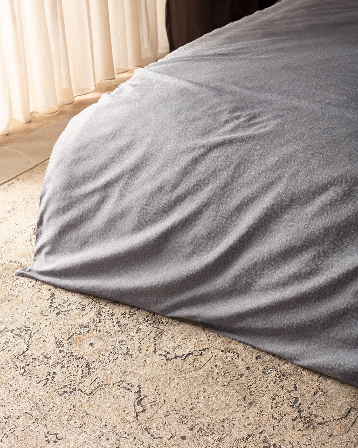 Cotton Blend Double Duvet Set - Soft Jacquard Sateen