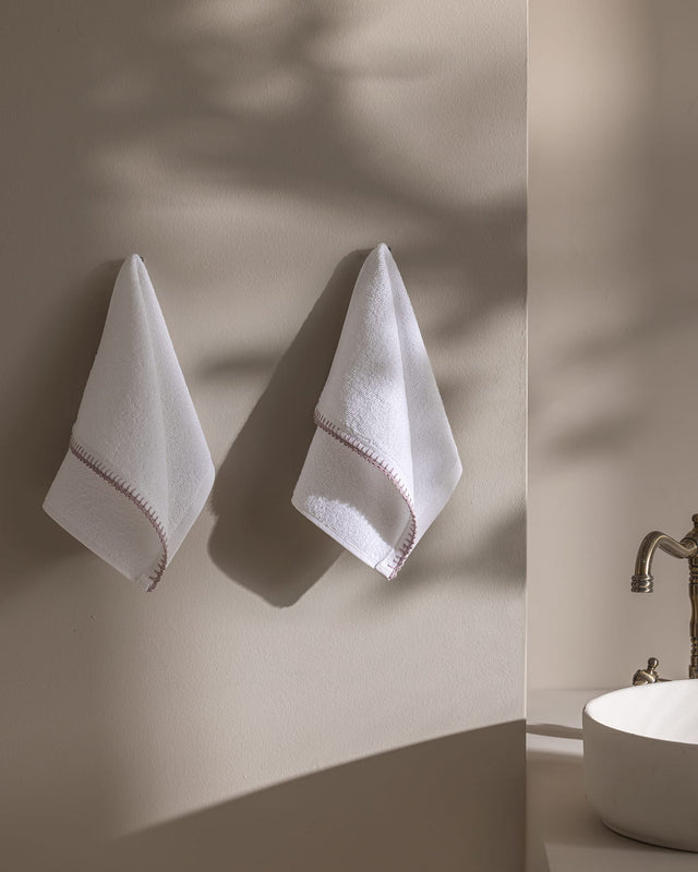 Premium 100% Cotton Hand Towel Set - Artisanal Crocheted Edge