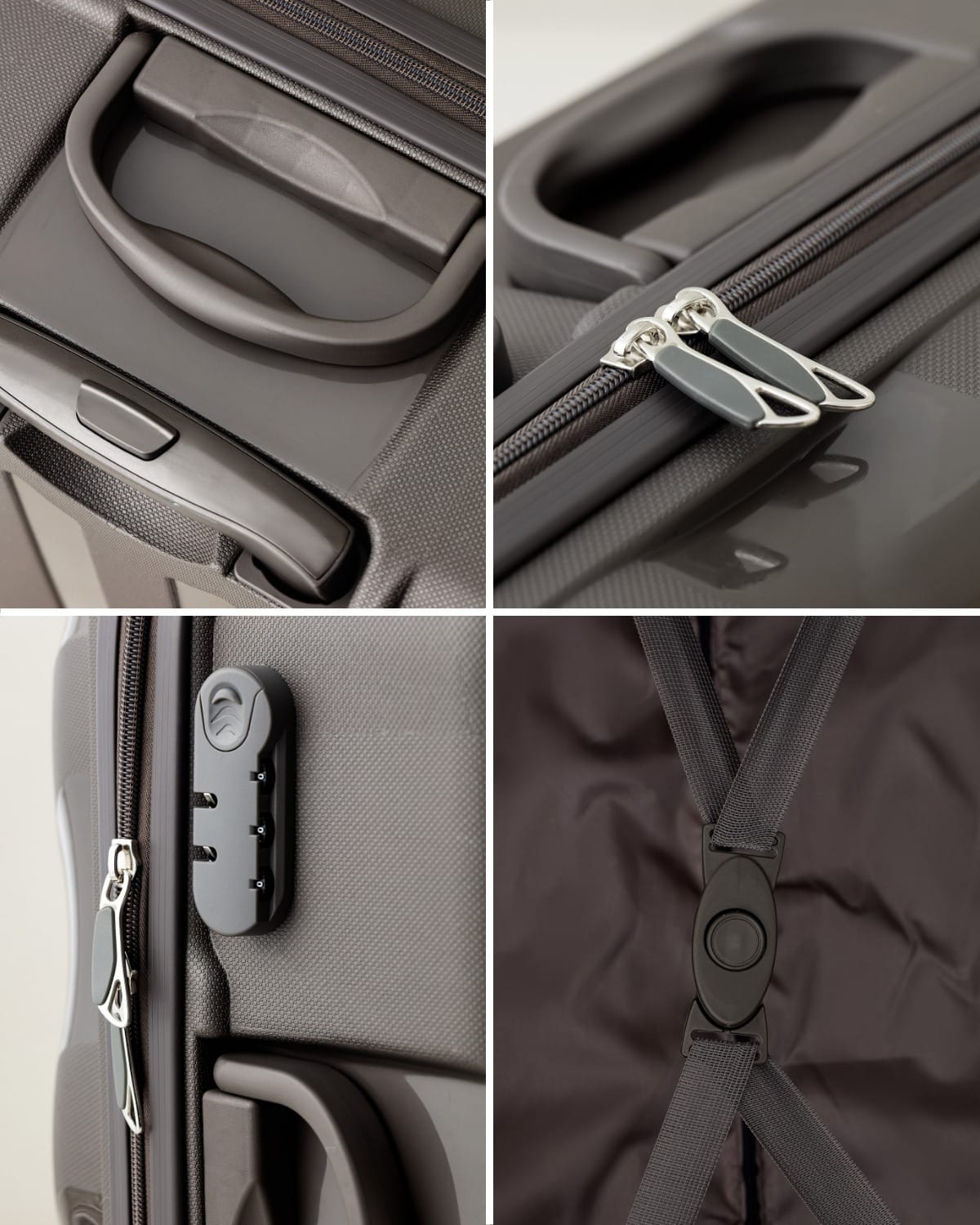 Large Hard Shell Travel Suitcase - Grey