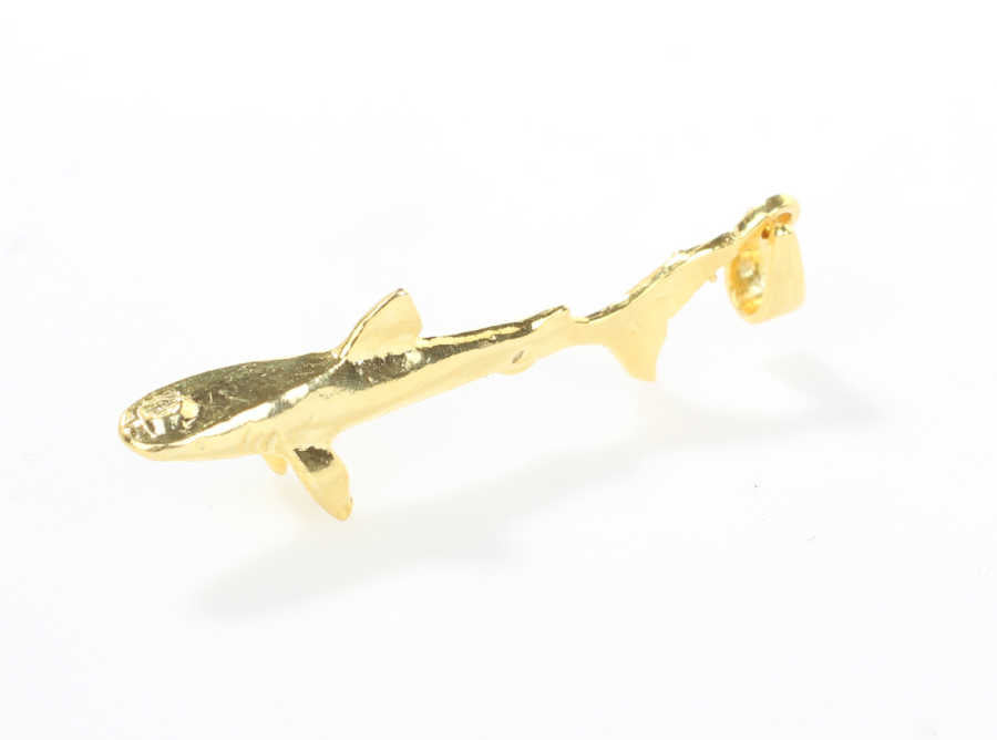 925 Sterling Silver Upright Shark Pendant - Ocean Adventure Charm