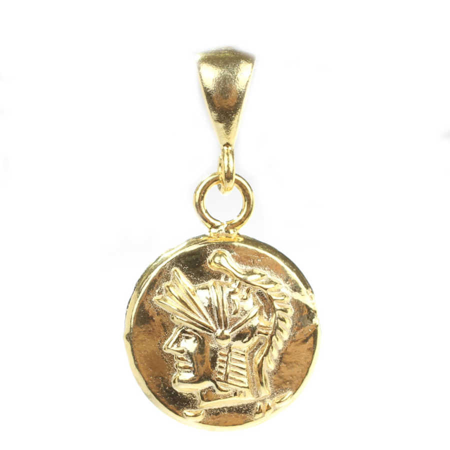925 Sterling Silver Roman Soldier Figure Medallion Pendant