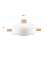 24 cm White Cooking Pot with Lid