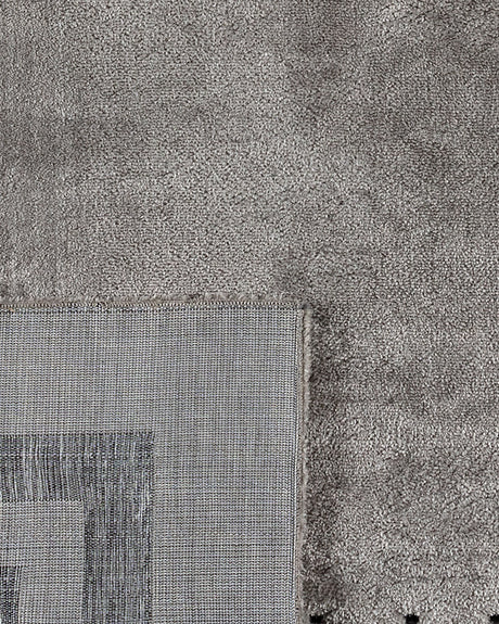 Gray Polyester and Polypropylene Runner Rug - 80x300 cm