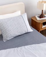 King Size 100% Cotton Printed Duvet Cover Bedding Set - Blue Gray
