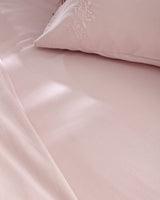 Blush Pink 100% Cotton Embroidered Full/Queen Duvet Cover Set