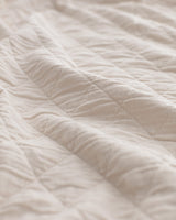 100% Cotton Double Bedspread Set - Soft & Serene Ecru Design