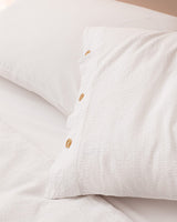 Linda King Size Washed Seersucker Duvet Cover Set