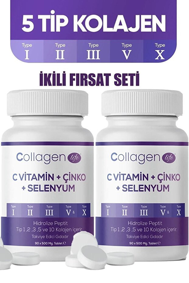 5 - Type Collagen Tablets with C, Zinc, Selenium - 2 - Pack - TryAladdin