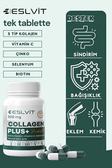 5 - Type Hydrolyzed Collagen - 90 Tablets with Vit C, Zinc, Selenium - TryAladdin