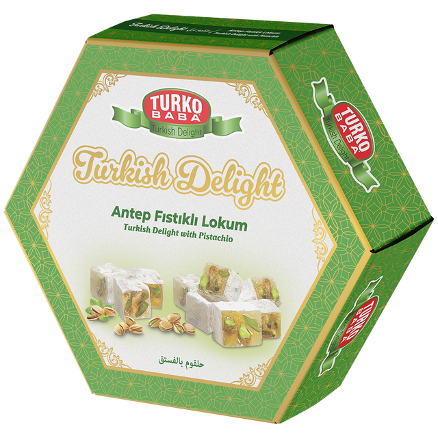 TURKOBABA Professional Gourmet Pistachio Turkish Delight - 1.5 kg