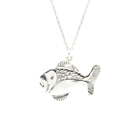 925 Sterling Silver Fish Charm Necklace - Nautical Ocean Pendant
