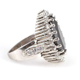 Premium 925 Sterling Silver Teardrop Onyx Antourage Ring
