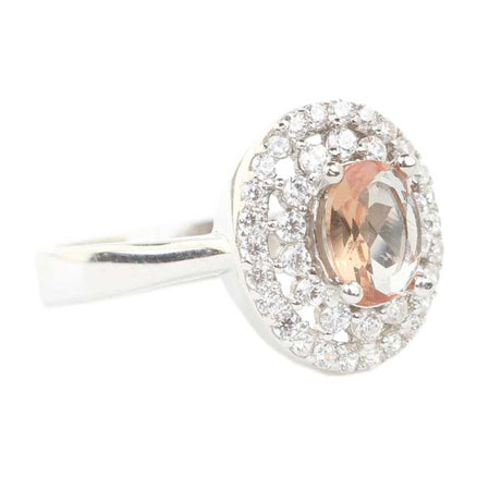 Premium 925 Sterling Silver Oval Sultanite Halo Ring