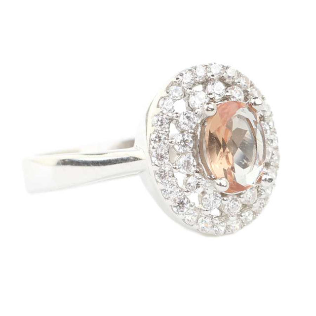 Premium 925 Sterling Silver Oval Sultanite Halo Ring