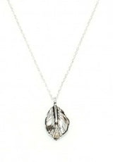 Sterling Silver Leaf Charm Necklace - Delicate Nature Design