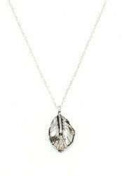 Sterling Silver Leaf Charm Necklace - Delicate Nature Design
