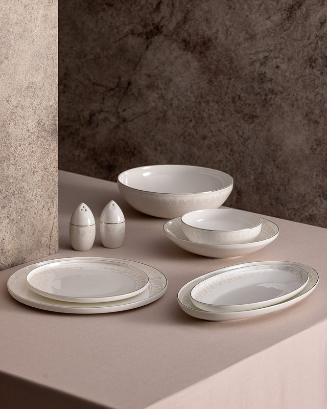 Fine Bone Porcelain 6-Person Dinner Set - Timeless Elegance