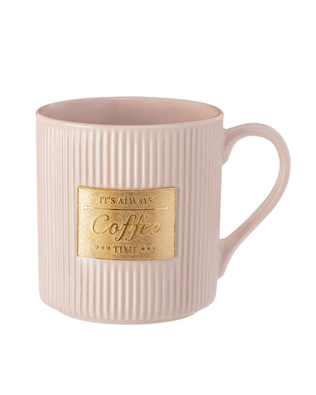 New Bone China Coffee Mug - Modern Gold Accents
