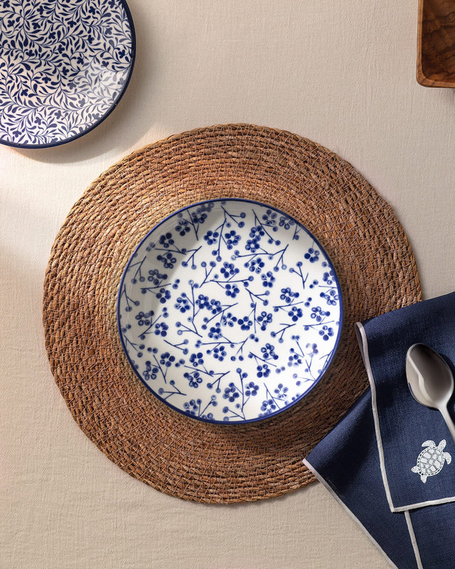 New Bone China Dinner Plate - Dreamy Blue Angel Pattern