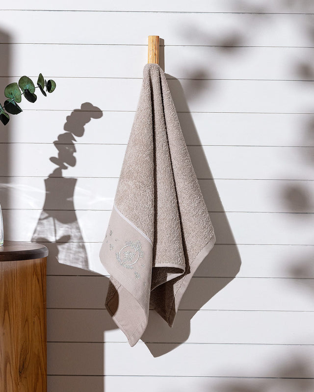 Gauthier Embroidered Face Towel - Soft Absorbent Cotton Hand Towel