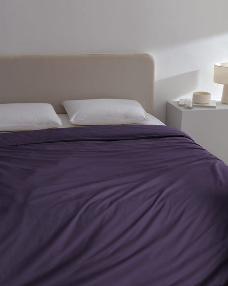 100% Cotton Ranforce Duvet Cover Set - Soft & Breathable Bedding - Purple