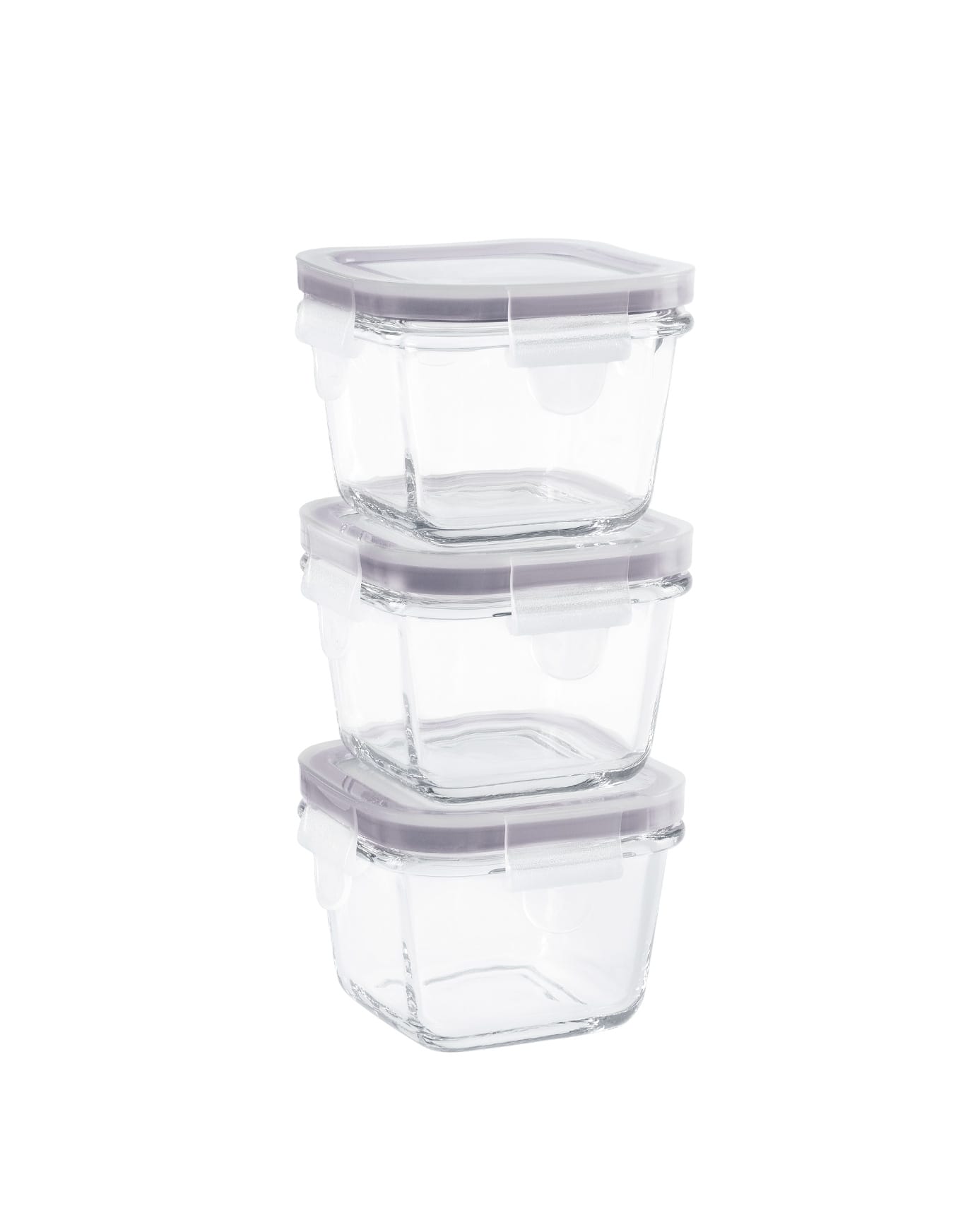 3-Piece Square Mini Food Storage Container Set - 150ml