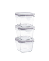3-Piece Square Mini Food Storage Container Set - 150ml