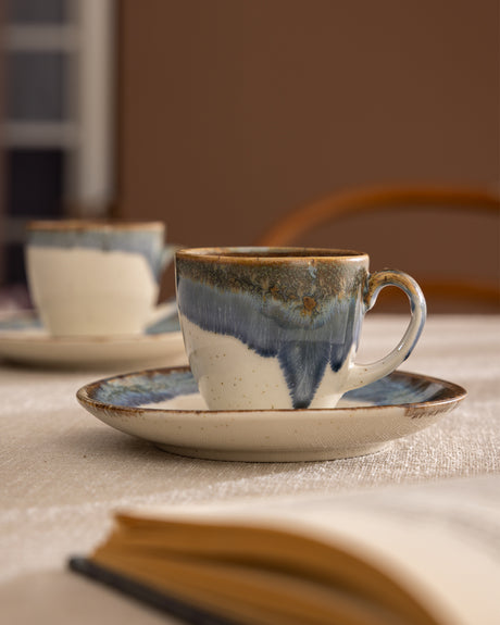 High-Quality Porcelain Coffee Cup Set - Elegant Tableware for Six