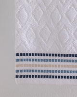 Tournant 100% Cotton Face Hand Towel - White & Navy Blue