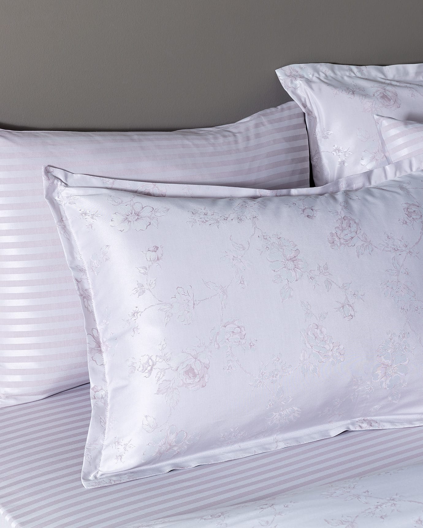 Audrey Jacquard Satin Duvet Cover Set, Luxury Family Bedding