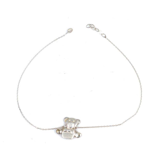 Premium Sterling Silver Bear Charm Anklet