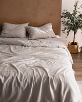 100% Cotton Single Duvet Cover Set - Stone & Classic Comfort