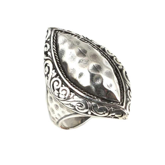 Premium 925 Sterling Silver Engraved Shuttle Ring