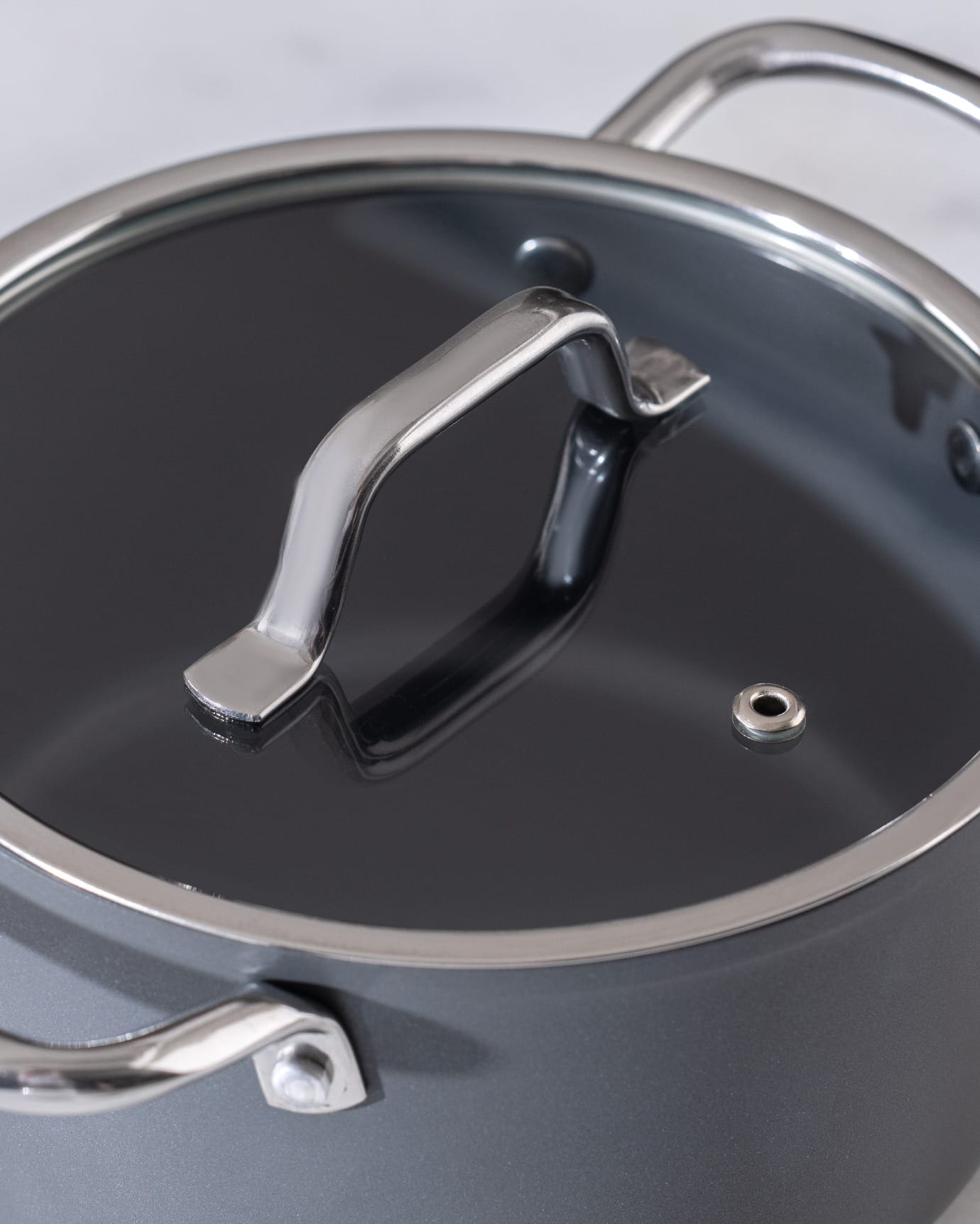 18cm Titanium Nonstick Deep Cooking Pot - Anthracite