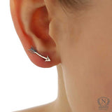 925 Sterling Silver Tiny Arrow Earcuff Earring - Minimalist Style