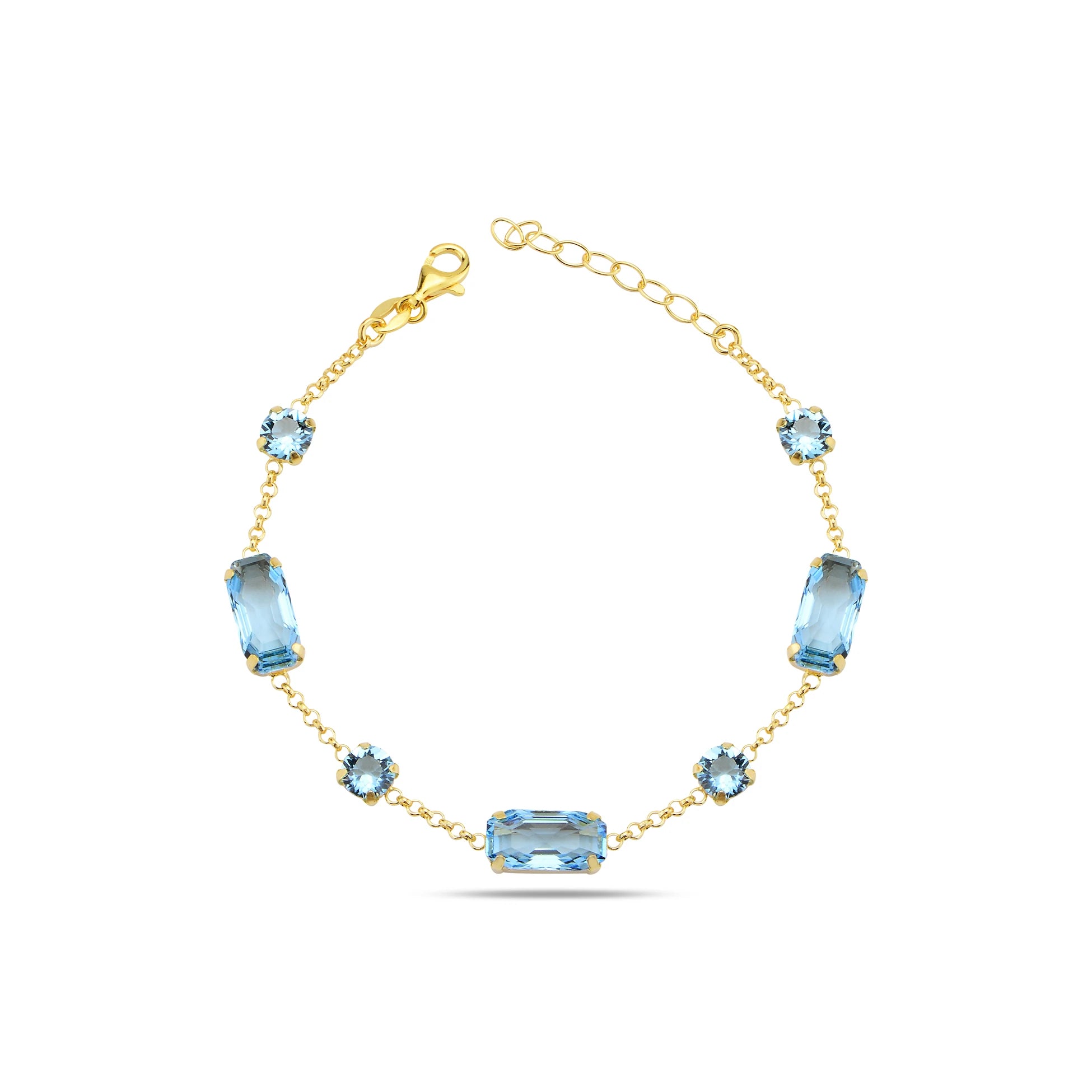 Bracciale Colorato con Cuscino e Cristalli Baguette - Design Moderno a Taglio Misto