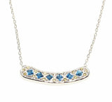 Sterling Silver Aurora Pendant Necklace - Blue & Yellow Zircon
