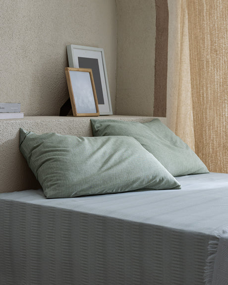 Cotton Blend Single Bed Sheet Set - Ranforce Weave Comfort