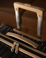 Polycarbonate Suitcase - Modern Black & Beige Medium Travel