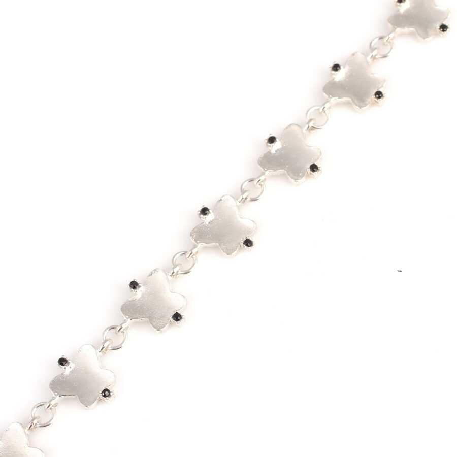 925 Sterling Silver Zircon Butterfly Row Bracelet