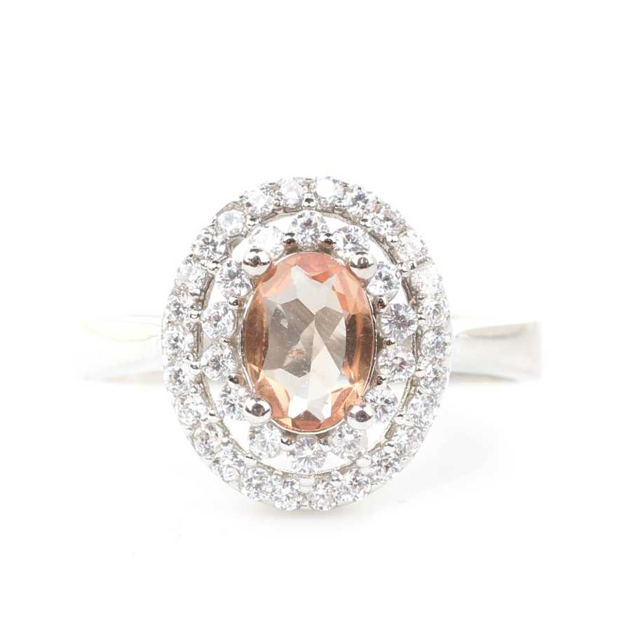 Premium 925 Sterling Silver Oval Sultanite Halo Ring
