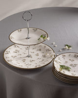 New Bone China 7-Piece Cookie Set - Elegant Fleur Design