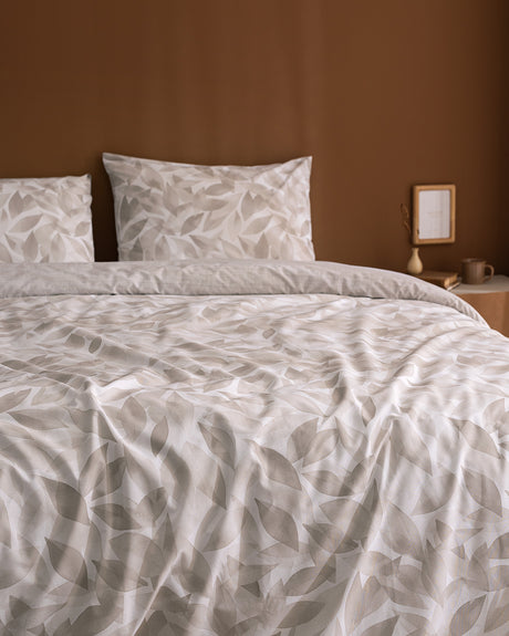 100% Cotton King Size - Leaf Pattern Duvet Cover Set