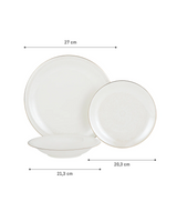 Fine Bone Porcelain 6-Person Dinner Set - Timeless White